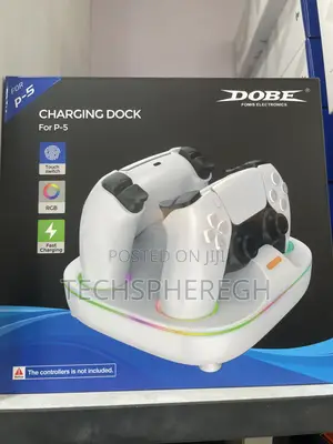 Dobe Ps5 Controller Fast Charger Dual Dock With Rgb Light
