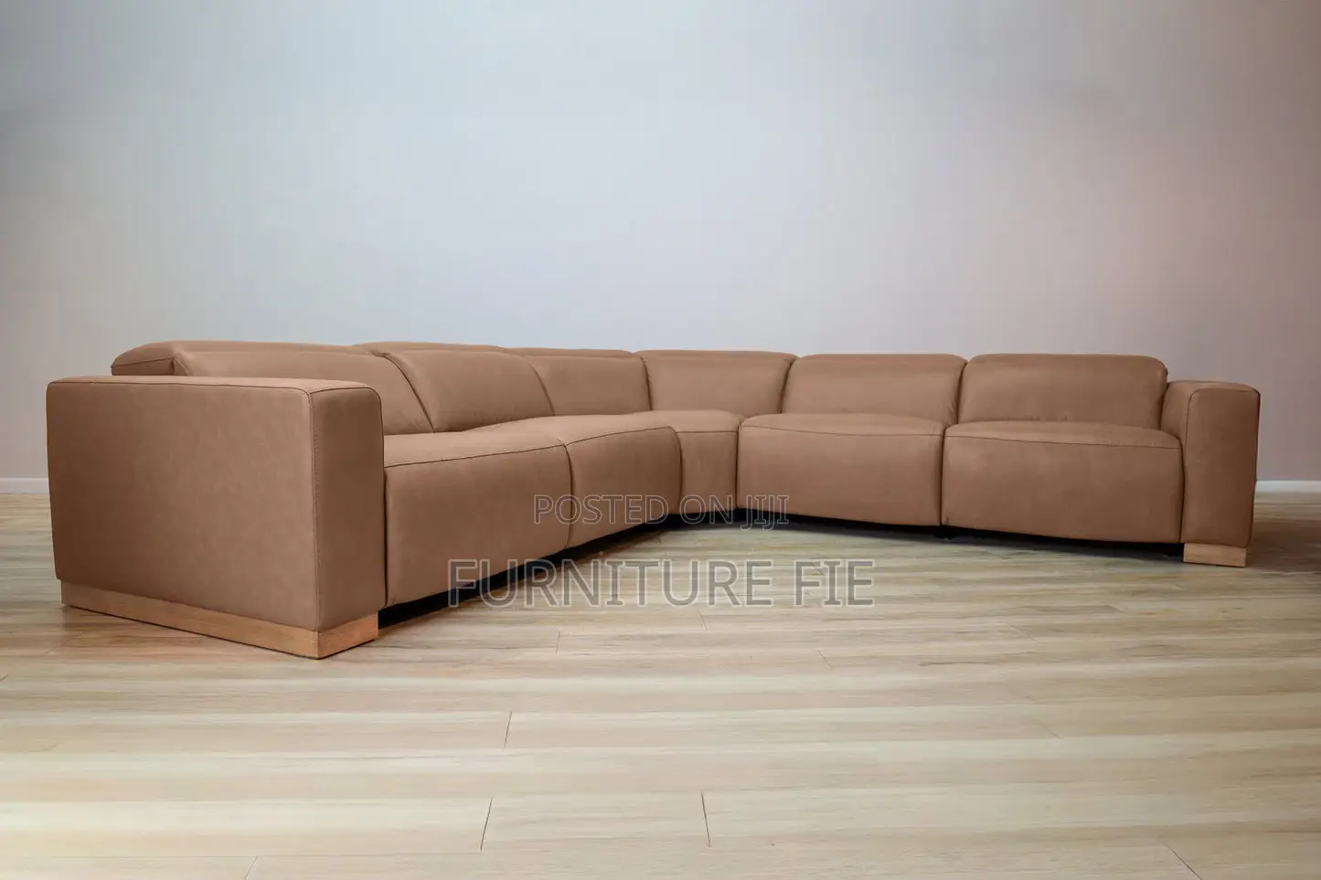 Lovro 6pc Leather Sectional With Recliners Console FRM Usa