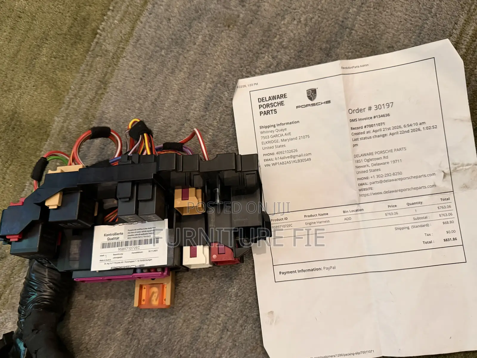 Porsche Macan Engine Harness Oem 95b971072ec Genuine