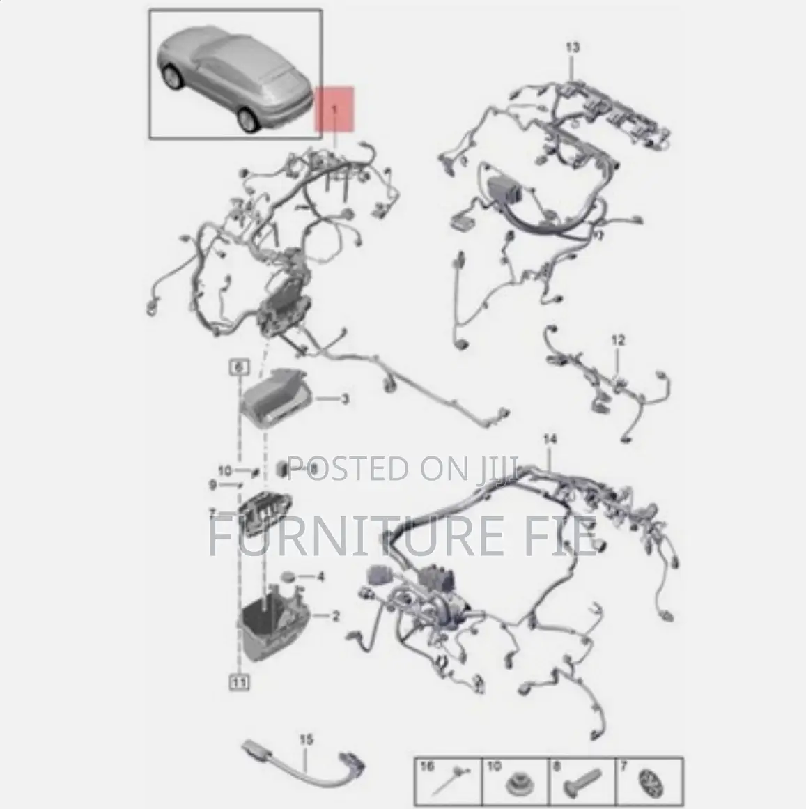 Porsche Macan Engine Harness Oem 95b971072ec Genuine