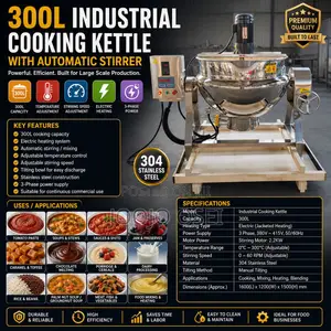 300l Industrial Electric Cooking Jack Kettle With Automatic Stirrer