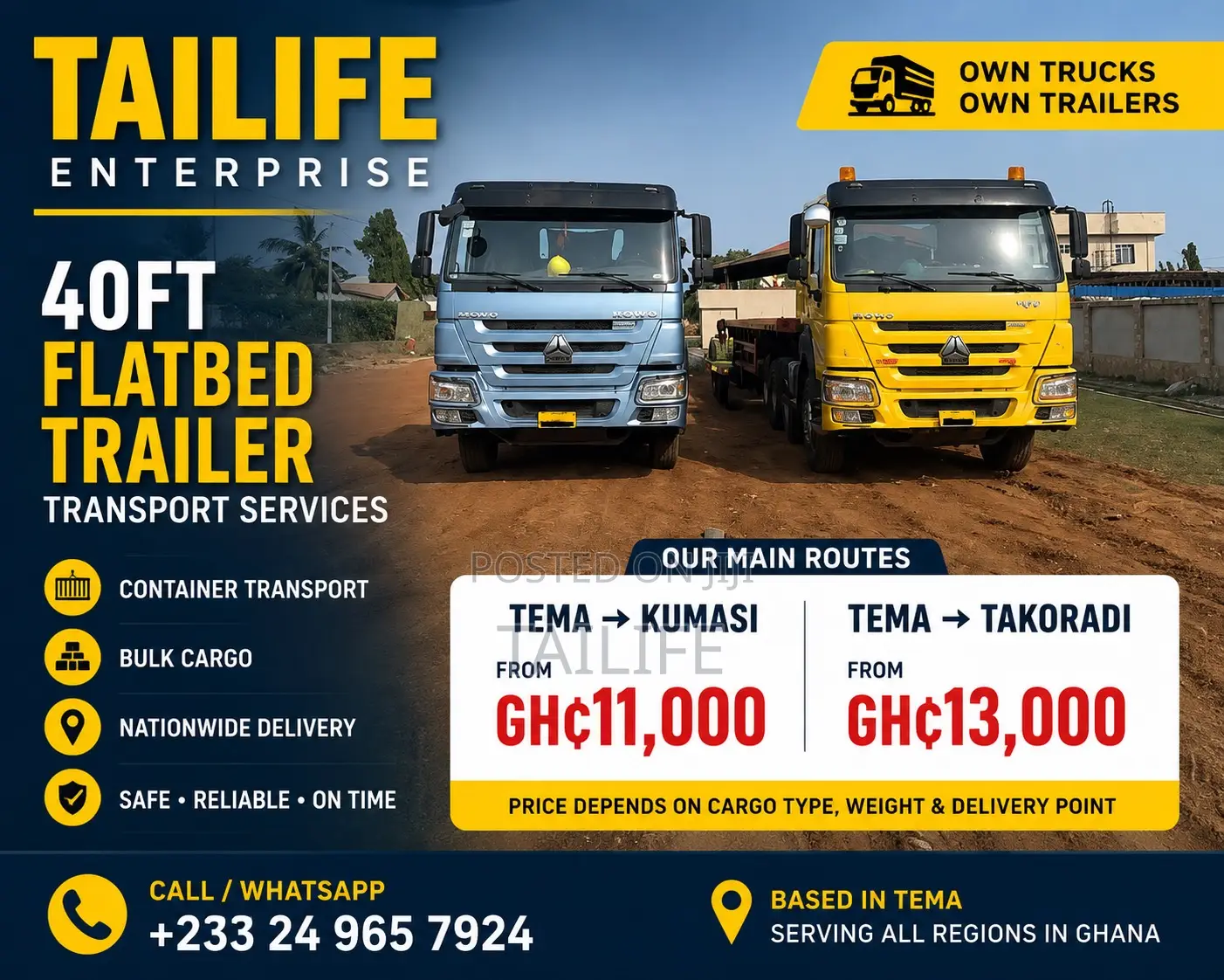 40ft Flatbed Trailer Transport Services