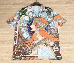 Unisex Cuban Collar Short Sleeve Summer Shirt.