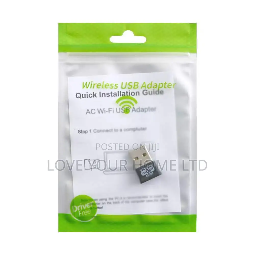 WiFi 6 AX300 USB Mini Adapter — Driver Free, Plug Play