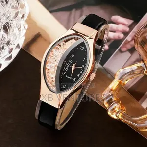Women's Black Oval Analog Watch
