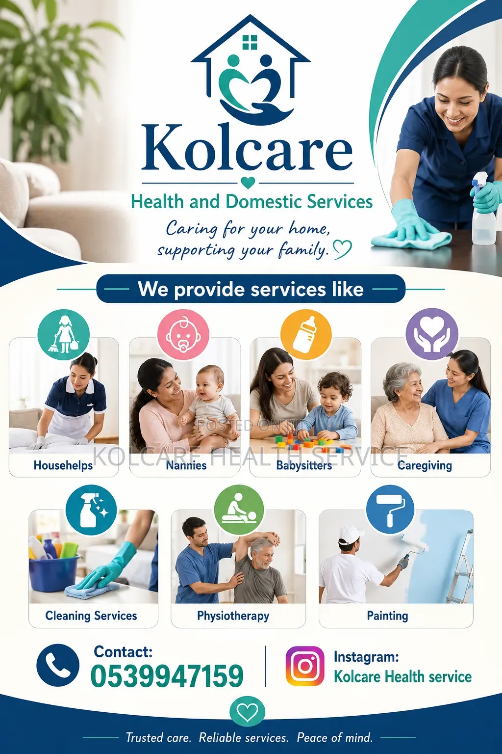 Contact for Trained Househelps, Nannies, Caregivers and Cleaning Servi