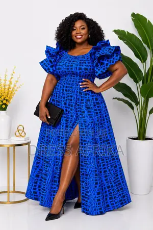 Beautiful Royal Blue Smocked Maxi Dress (With Split/ Without Split)