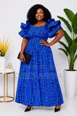 Beautiful Royal Blue Smocked Maxi Dress (With Split/ Without Split)