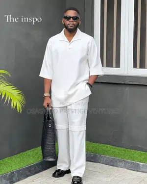 Tasteful and Symmetrical Allwhite All Black 2pc Kaftan