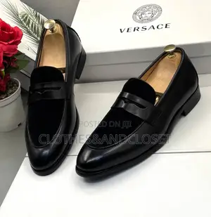 Black Versace Penny Loafers