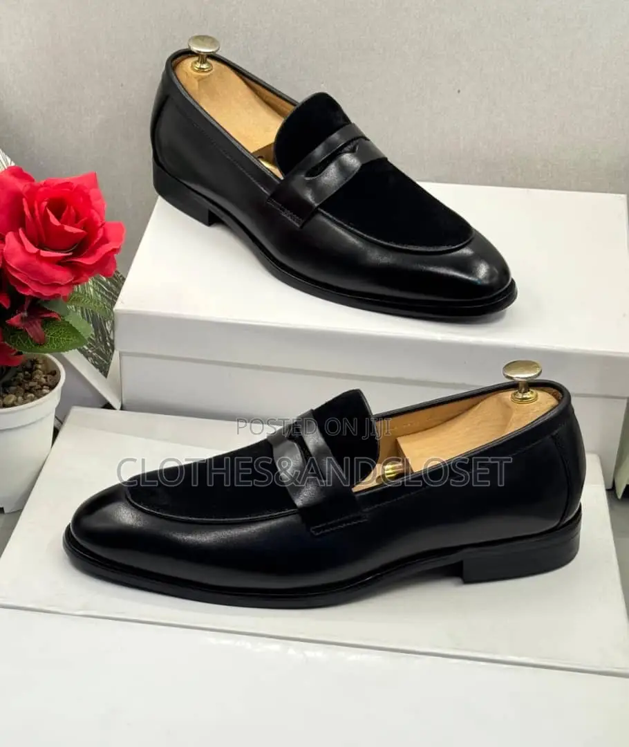 Black Versace Penny Loafers