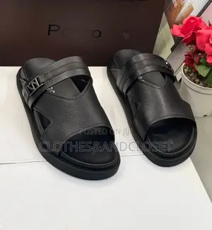 Black Pedro Men's Cross-Strap Sandals