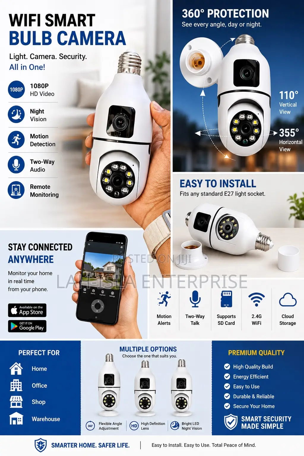 Wifi Smart Bulb Camera