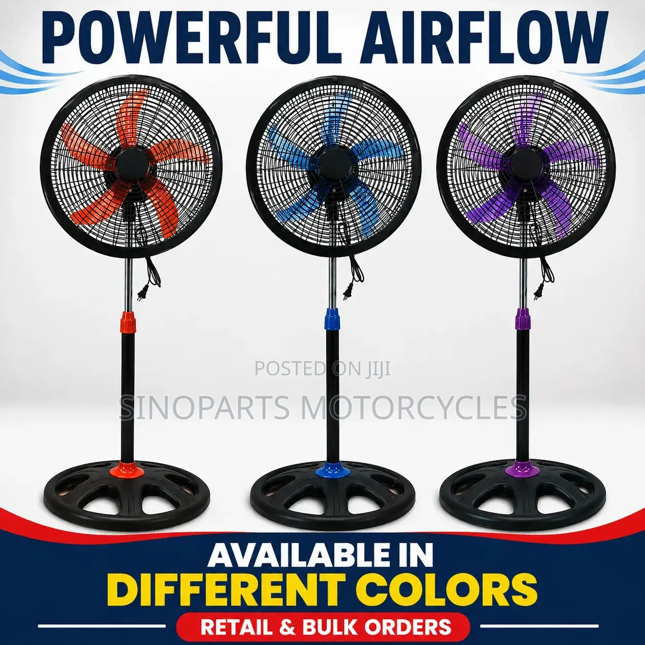 18 Inch Standing Fan Strong Wind 3 Speed Oscillation Stable Base