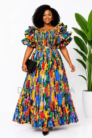 Multi-Color Smocked Maxi Dress (With Split / Without Split)