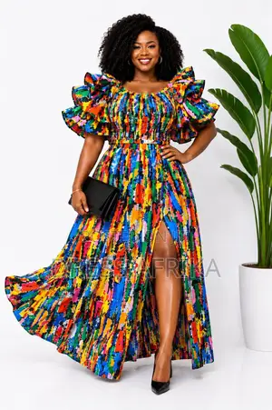 Multi-Color Smocked Maxi Dress (With Split / Without Split)