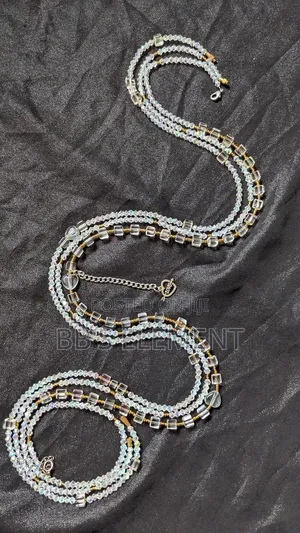 Silver and Black Waist Bead