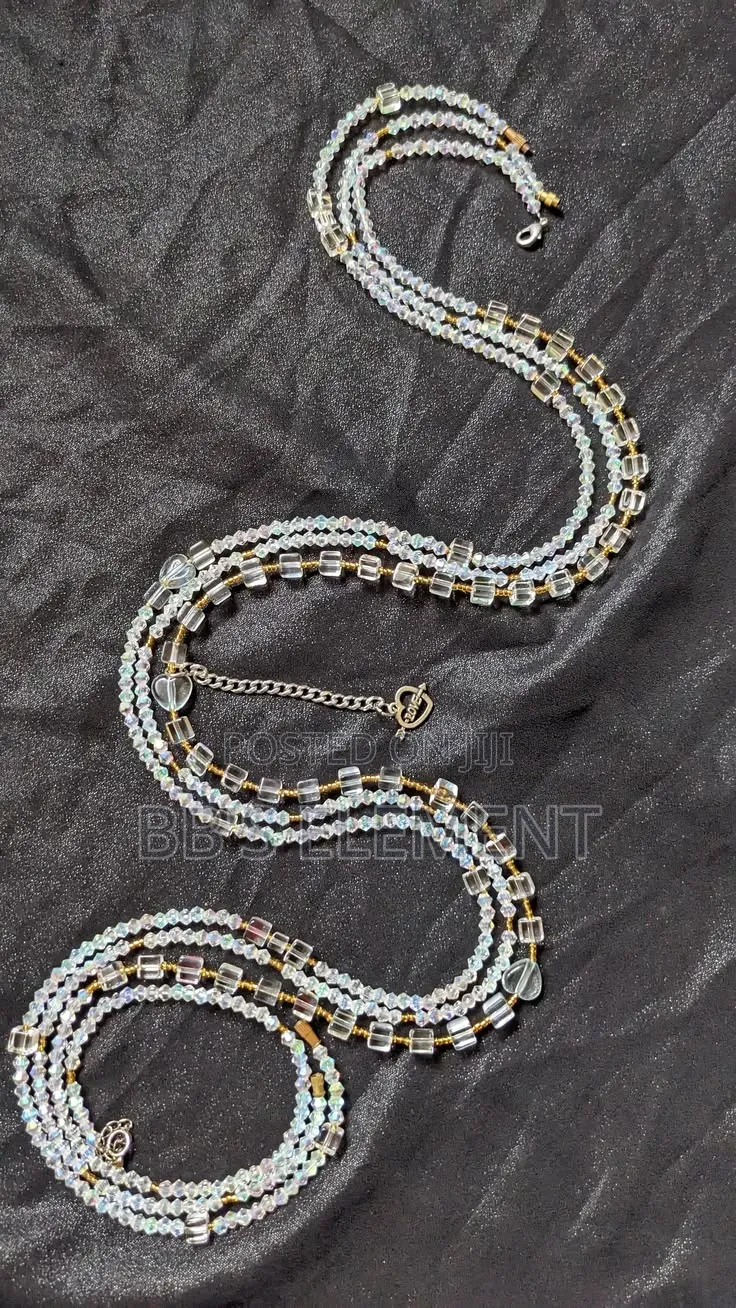 Silver and Black Waist Bead