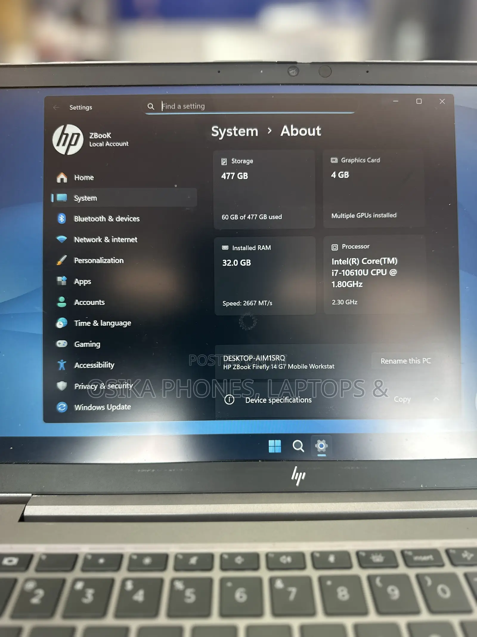 Laptop HP ZBook Firefly G8 32GB Intel Core i7 SSD 256GB
