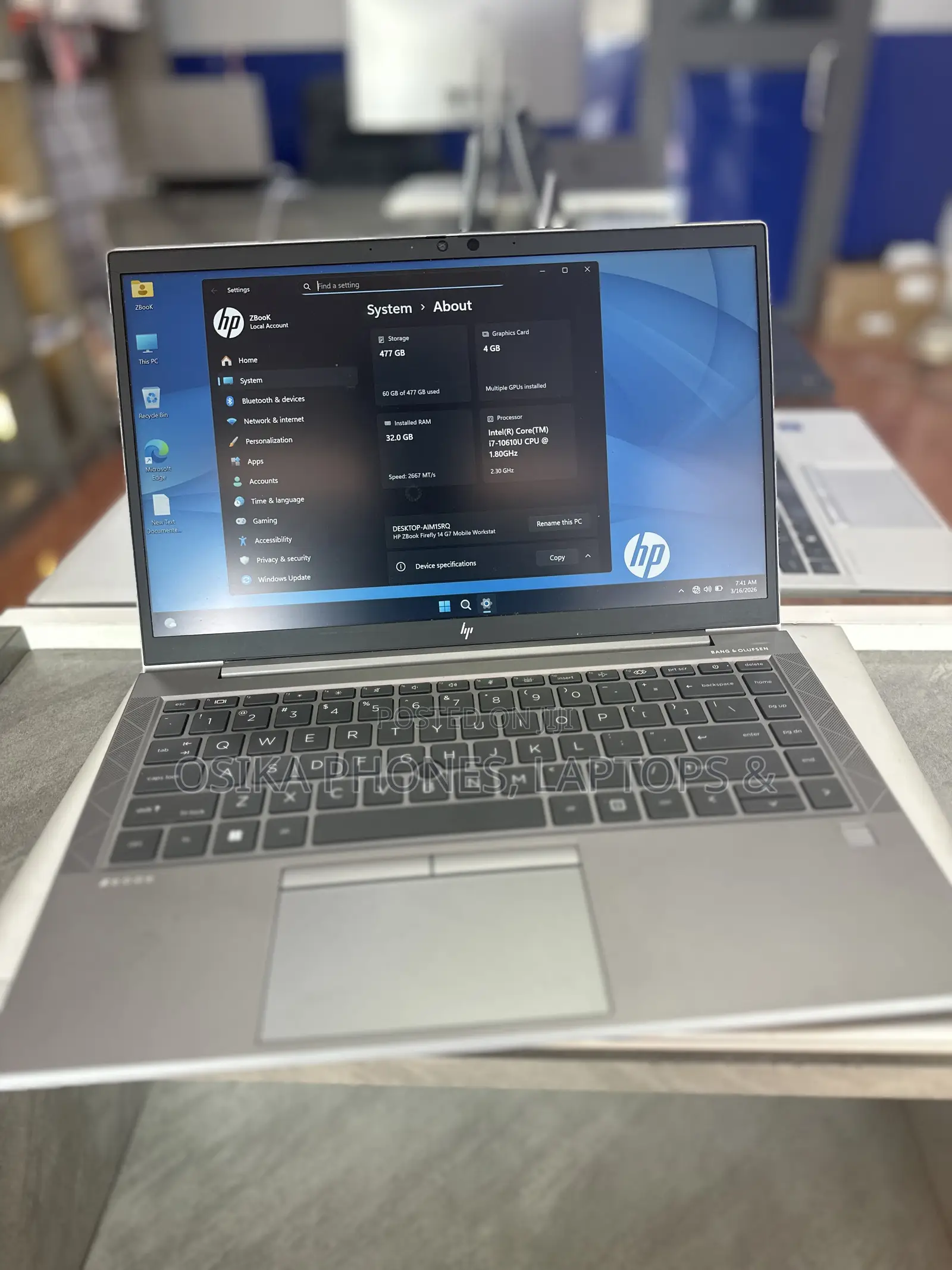 Laptop HP ZBook Firefly G8 32GB Intel Core i7 SSD 256GB