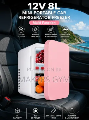 8l Mini Portable Car Refrigerator (Pink)