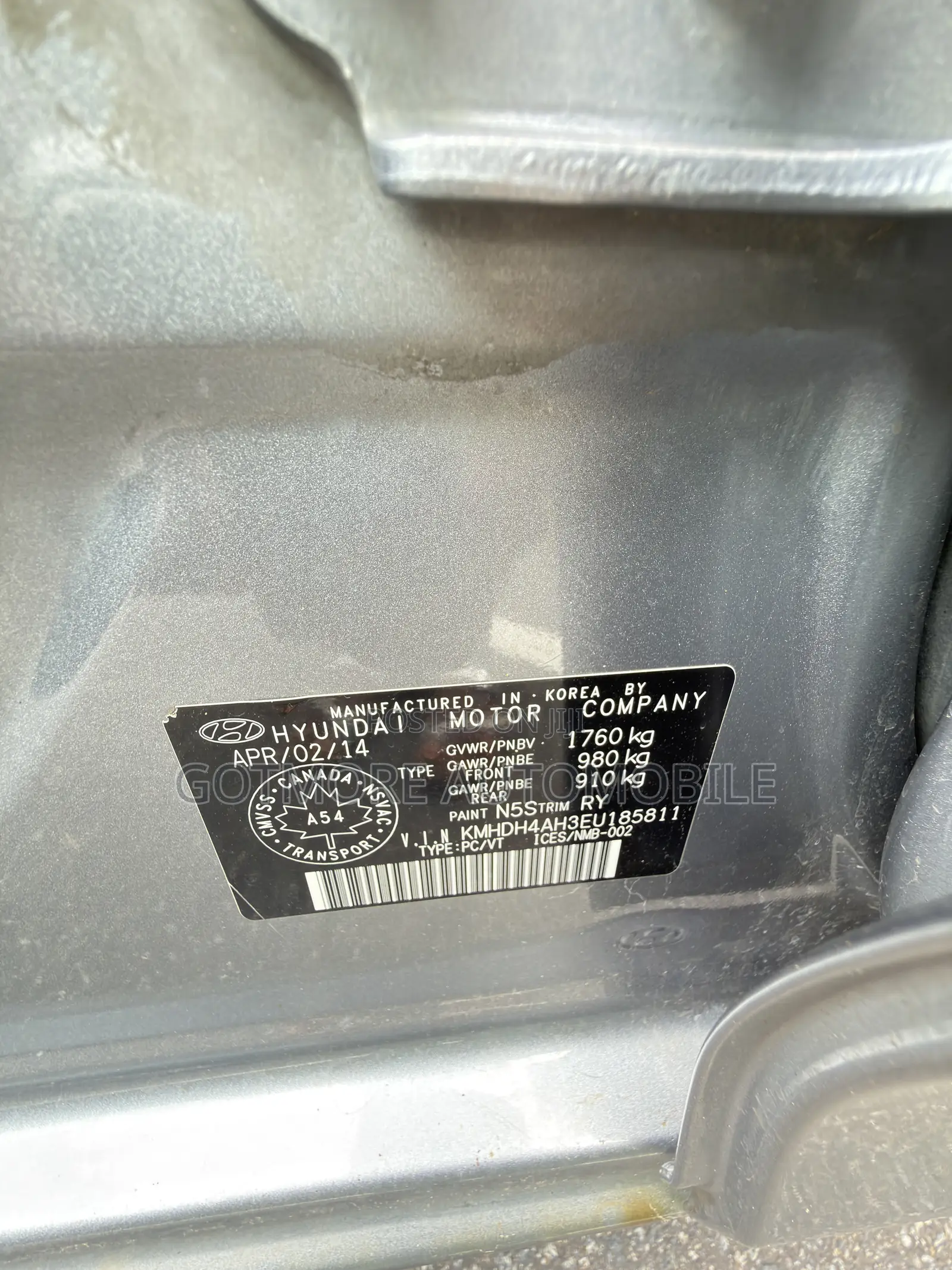 Hyundai Elantra Limited 4dr Sedan (1.8L 4cyl 6A) 2014 Gray