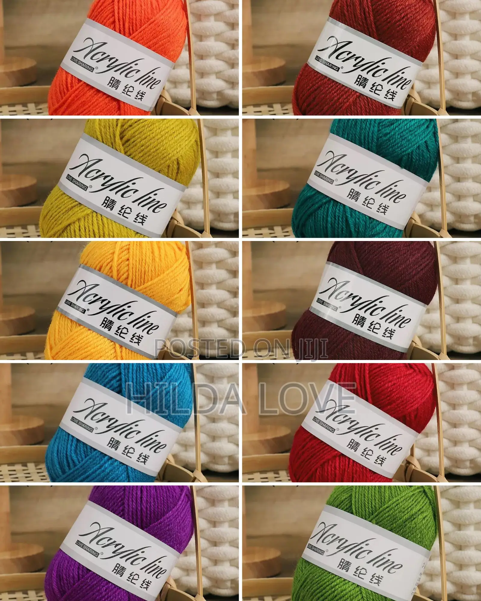 500g (10 Pieces of 50g Acrylic Yarn)