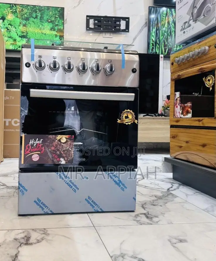 Extremely Durable Ferre 60x60cm Glass Oven 4 Burner 