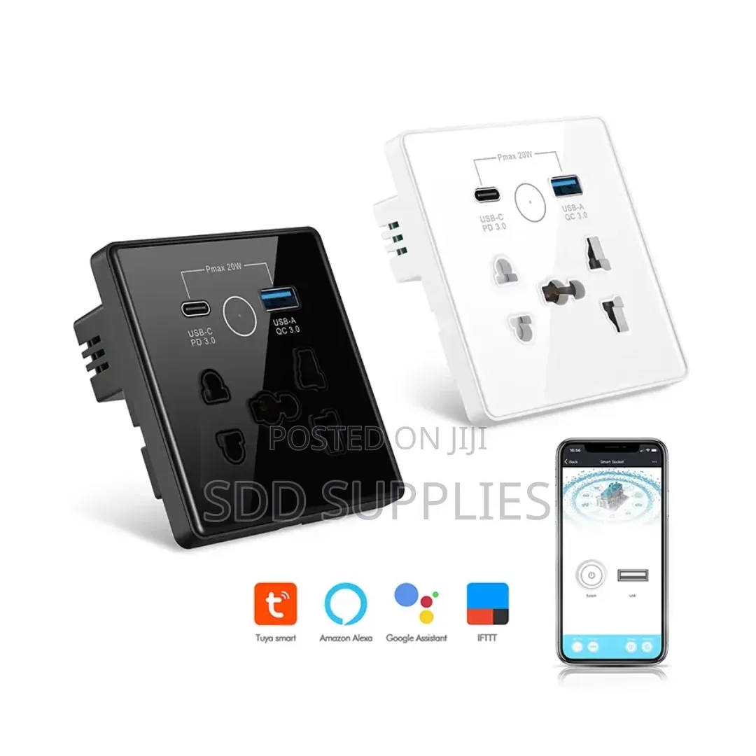Single Universal Smart Wifi Socket With Usb and Type C Ports Alexa