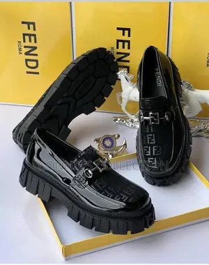 Black Fendi Lug Sole X Fendi Force Lace-Up Derby Shoe