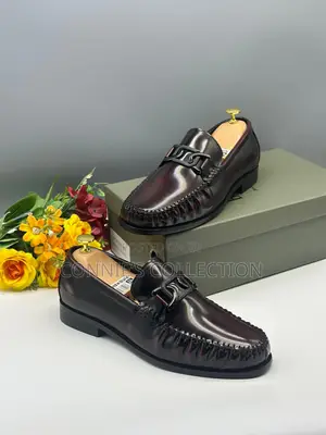 Fresh Black and Brown Textured Leather Slip-on Shoe