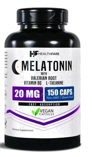 Melatonin 20mg 150 Caps With L-Theanine, Valerian Root Vitamin B6
