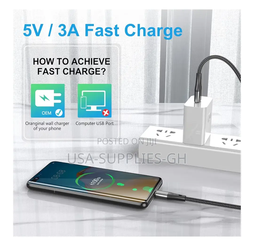 Halihall Usb A To Usb C Cable,10ft Nylon Braided Fastcharging From Usa