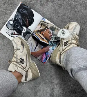Beige and White New Balance 530 Sneaker