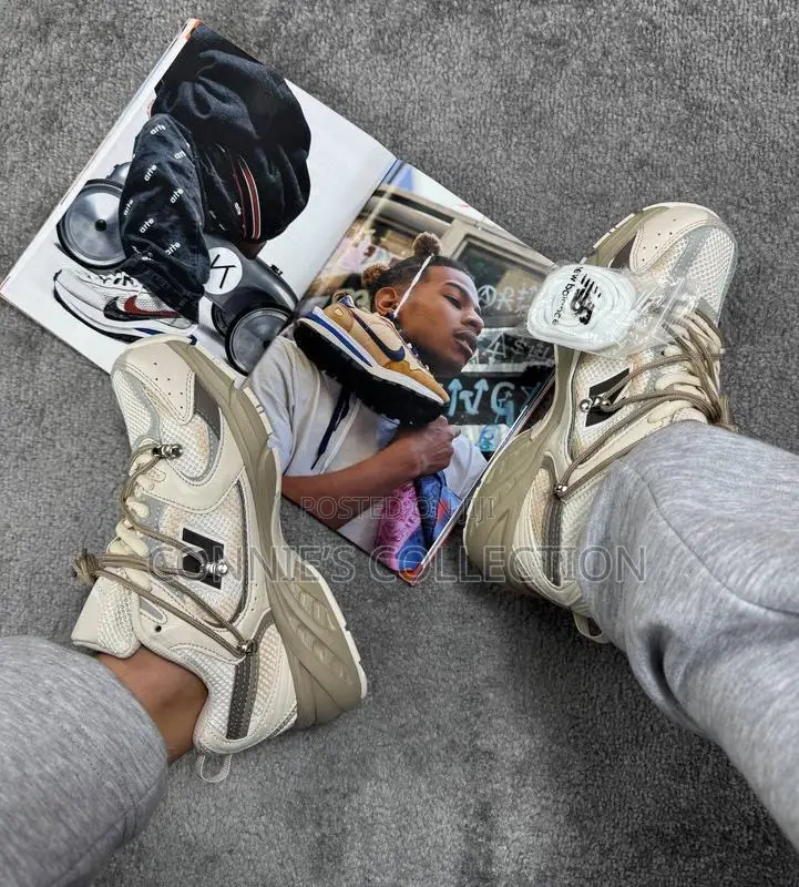 Beige and White New Balance 530 Sneaker