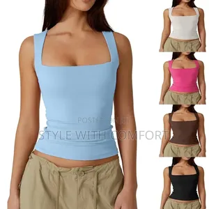 Square Neck Ladies Top. Luxury Fabric. Double Layered.