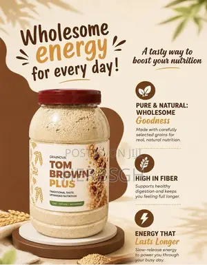 Tom Brown Plus | Tigernut, Millet, Maize, Rice, Oats, Nuts, Dates