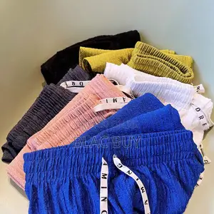 Waist Free Women Cargo Pants Material With Prints