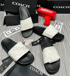 Coach Men's Signature Coated Canvas Pool Slide.
