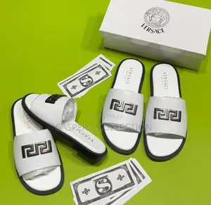 Versace Greca Leather Slides