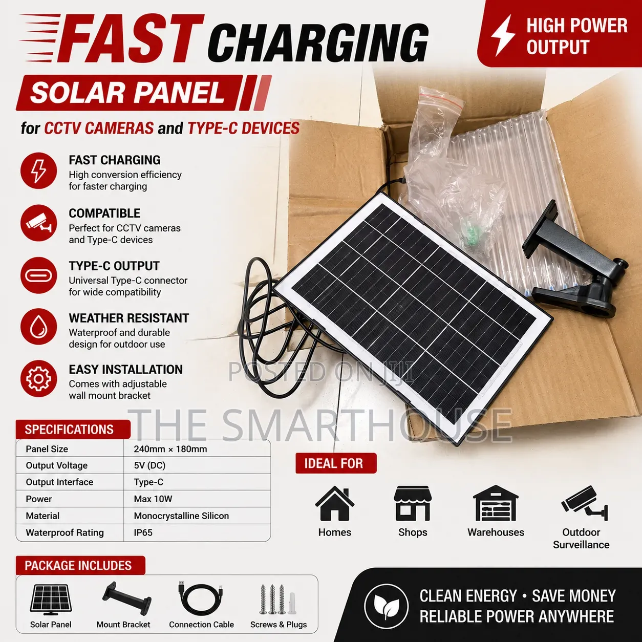 Solar Panel for CCTV Cameras (Fast Charging)