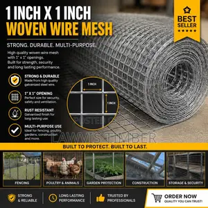 Premium Galvanized Woven Wire Mesh 1” X 1”