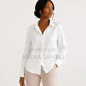 She by as - Women’S Classic White Buttoned Shirts