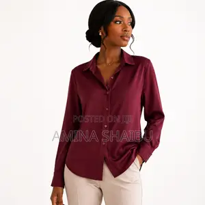 She by as - Women’S Classic Burgundy Buttoned Shirts