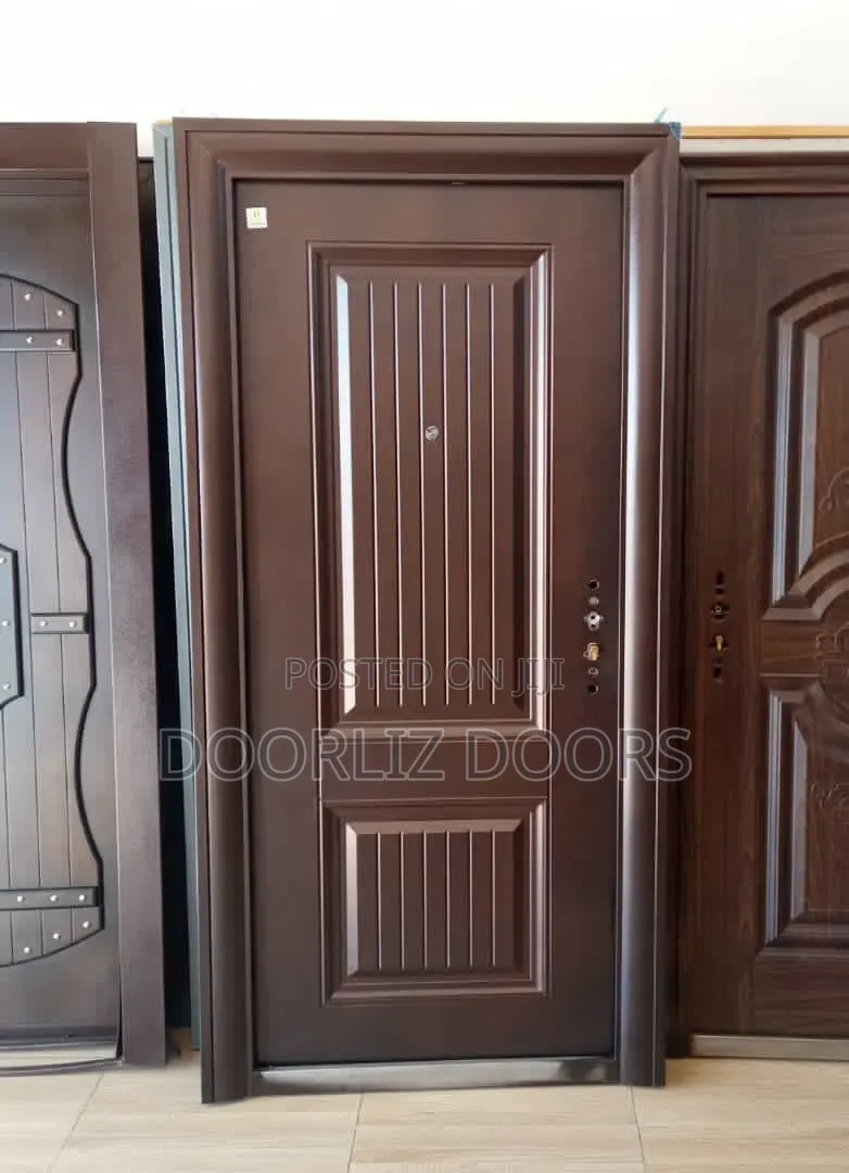 Single Dark Brown Security Door With Keys,Frames and Handles