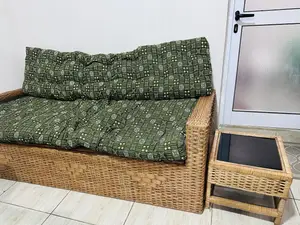 Sofa and Small Glass Table