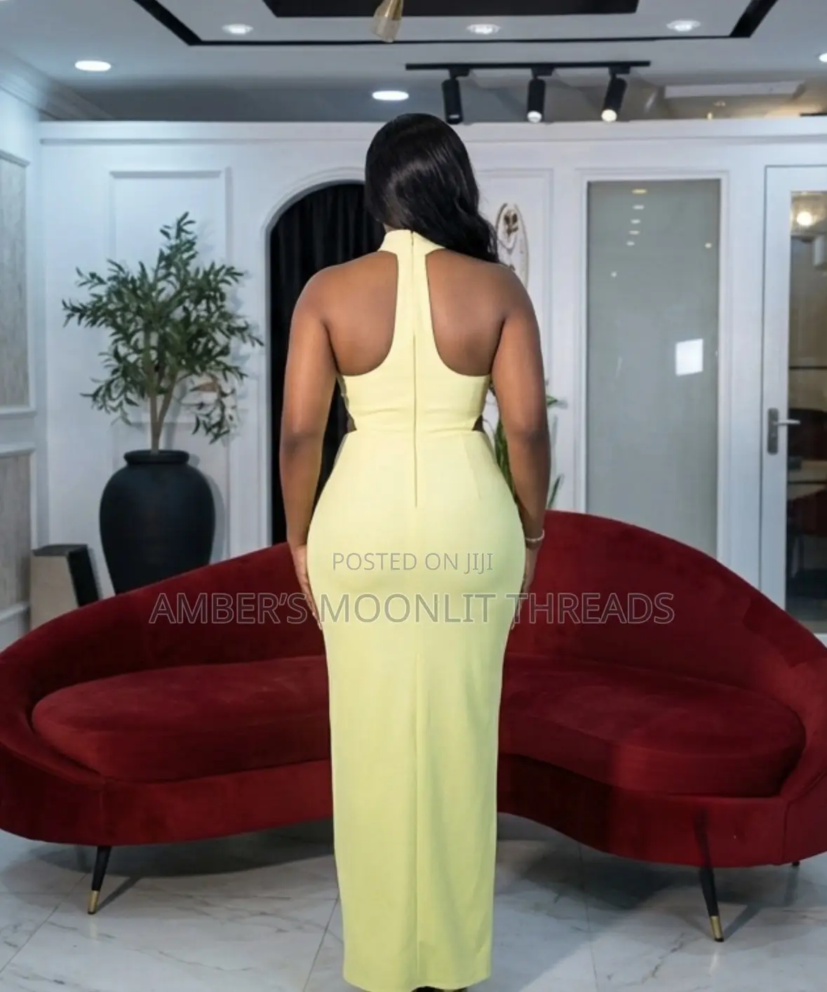 3d Floral Applique Halter Maxi Dress