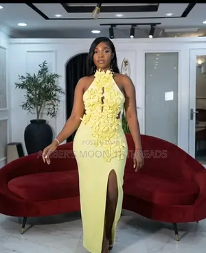 3d Floral Applique Halter Maxi Dress