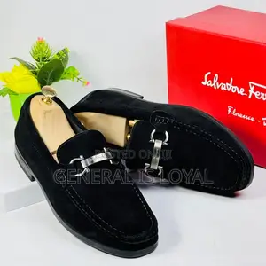 Salvatore Ferragamo Suede Black Men’S Loafers