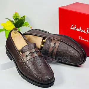 Salvatore Ferragamo Leather Brown Two Tone Men’S Loafers